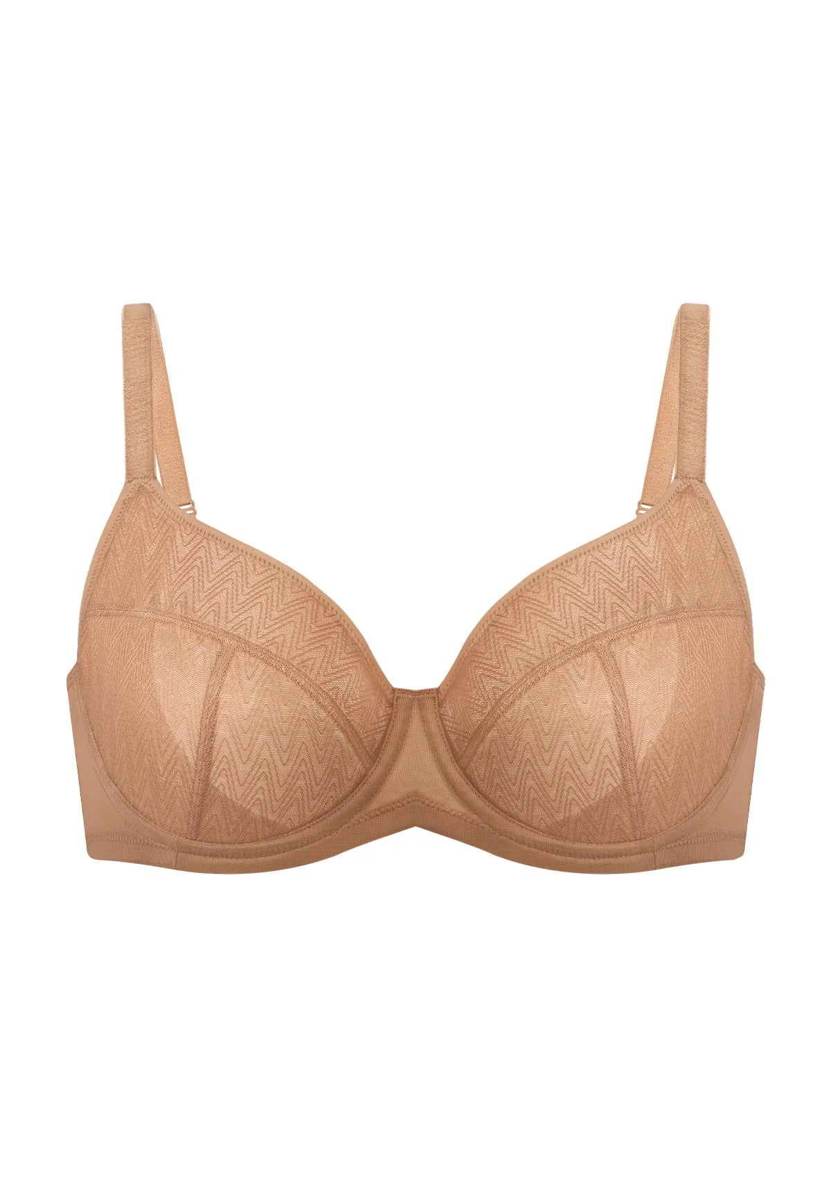 Braselle Willa Wave Plus Size Breathable Mesh Unlined Non-padded Full Coverage Underwire Bra
