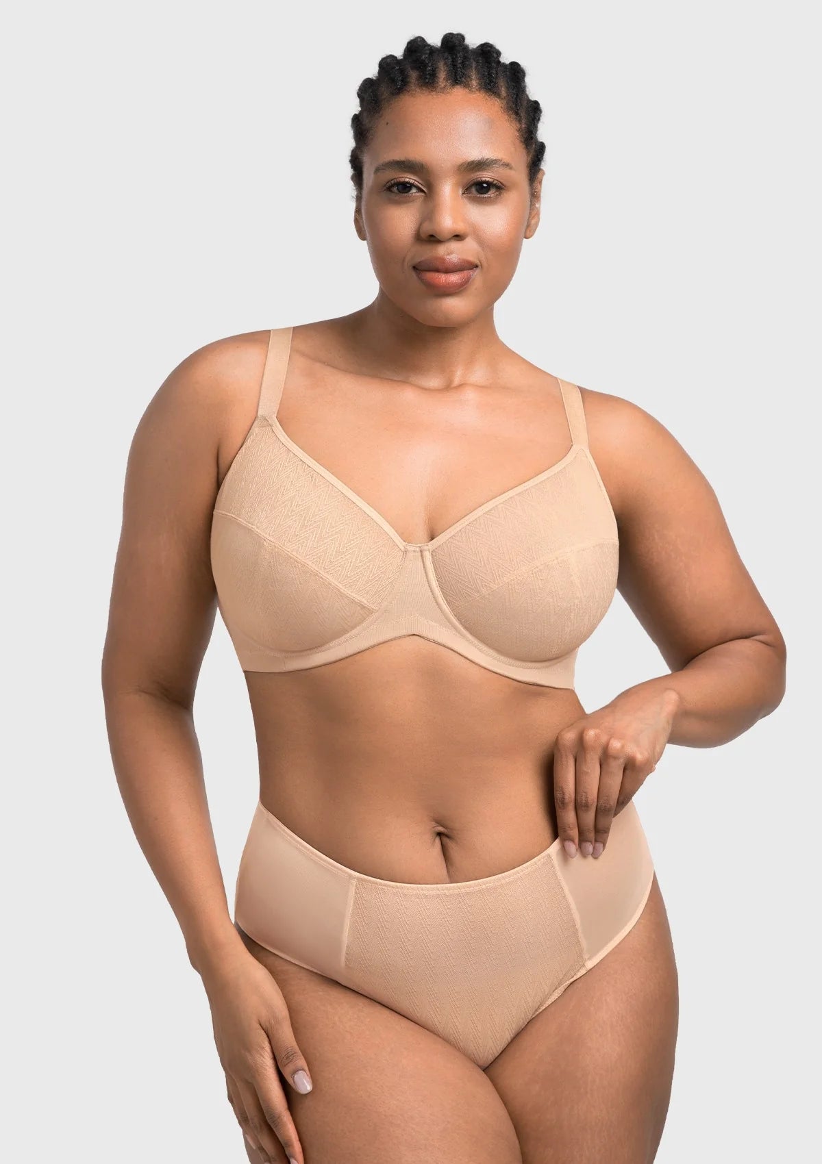 Braselle Willa Wave Plus Size Breathable Mesh Unlined Non-padded Full Coverage Underwire Bra