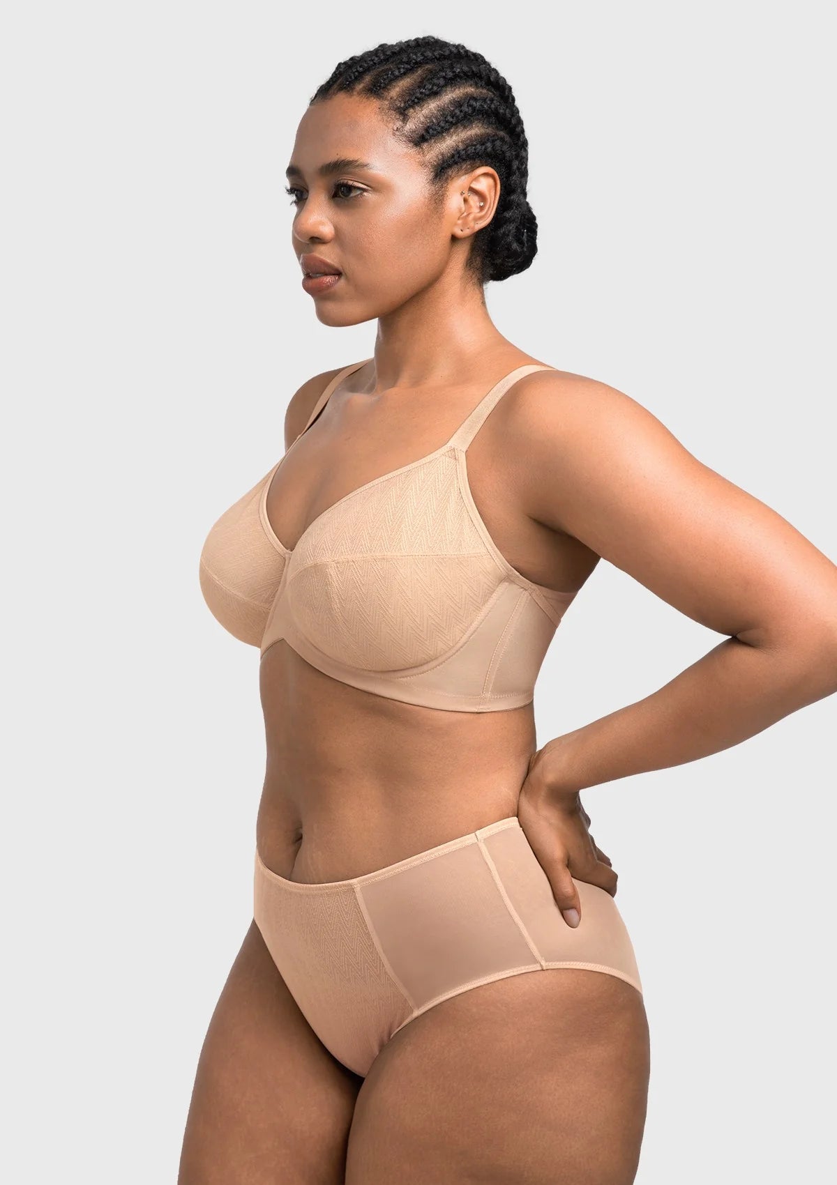 Braselle Willa Wave Plus Size Breathable Mesh Unlined Non-padded Full Coverage Underwire Bra