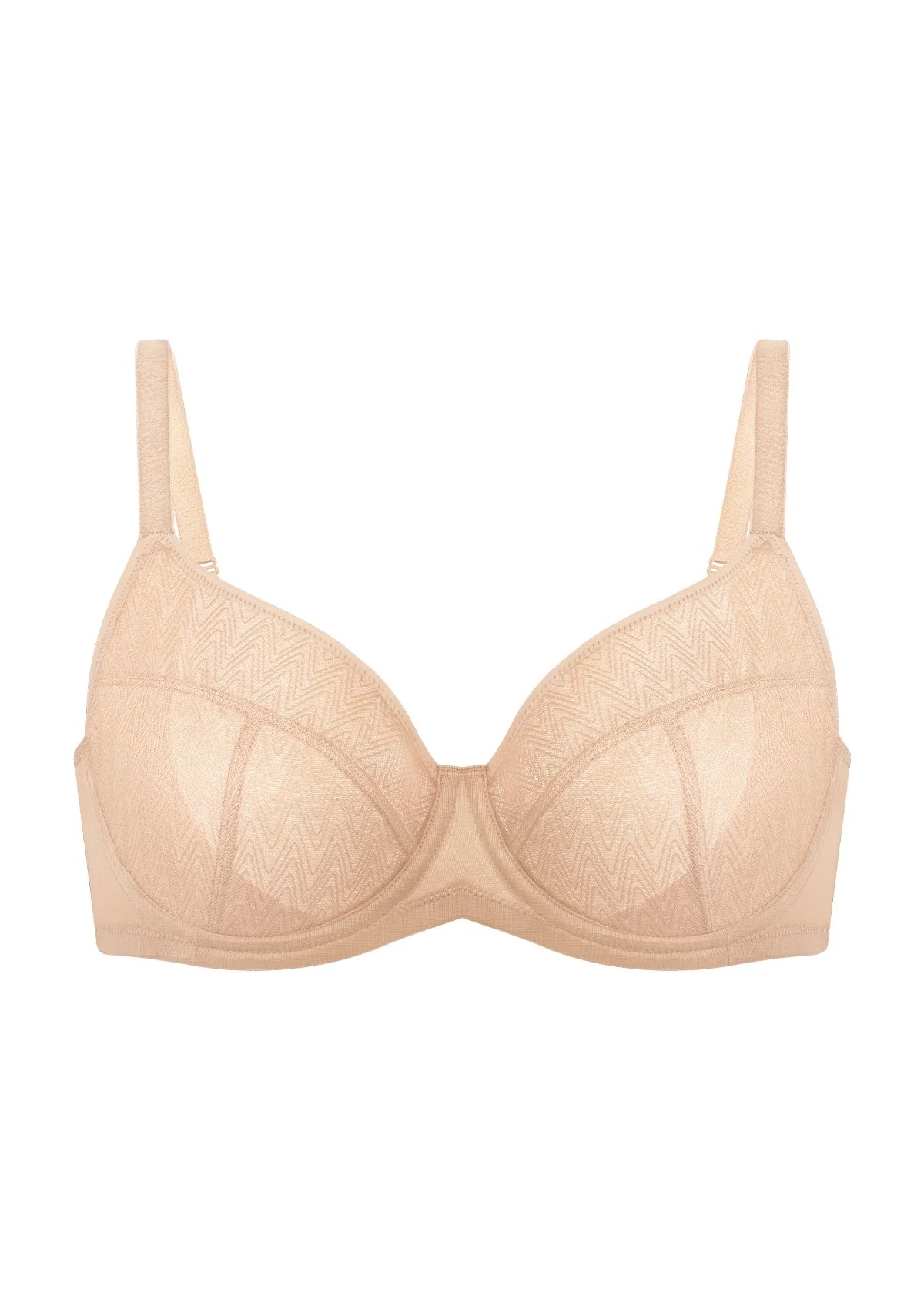 Braselle Willa Wave Plus Size Breathable Mesh Unlined Non-padded Full Coverage Underwire Bra