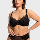 Braselle Yumi Unlined Sheer Embroidery Lace Full Coverage Bra Elegant Sculpting Support Dark Pink