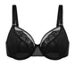 Braselle Yumi Unlined Sheer Embroidery Lace Full Coverage Bra Elegant Sculpting Support Dark Pink