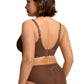Braselle Yumi Unlined Sheer Embroidery Lace Full Coverage Bra Elegant Sculpting Support Dark Pink