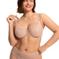 Braselle Yumi Unlined Sheer Embroidery Lace Full Coverage Bra Elegant Sculpting Support Dark Pink