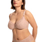 Braselle Yumi Unlined Sheer Embroidery Lace Full Coverage Bra Elegant Sculpting Support Dark Pink