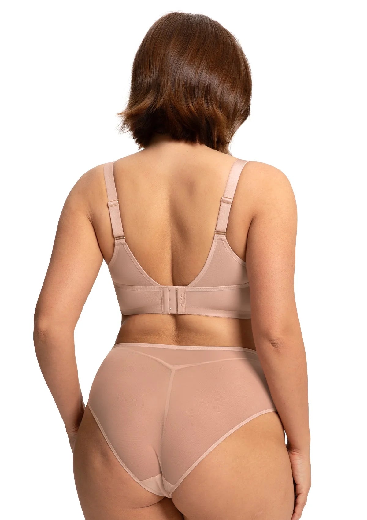 Braselle Yumi Unlined Sheer Embroidery Lace Full Coverage Bra Elegant Sculpting Support Dark Pink