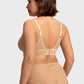 Braselle Yumi Unlined Sheer Embroidery Lace Full Coverage Bra Elegant Sculpting Support Dark Pink